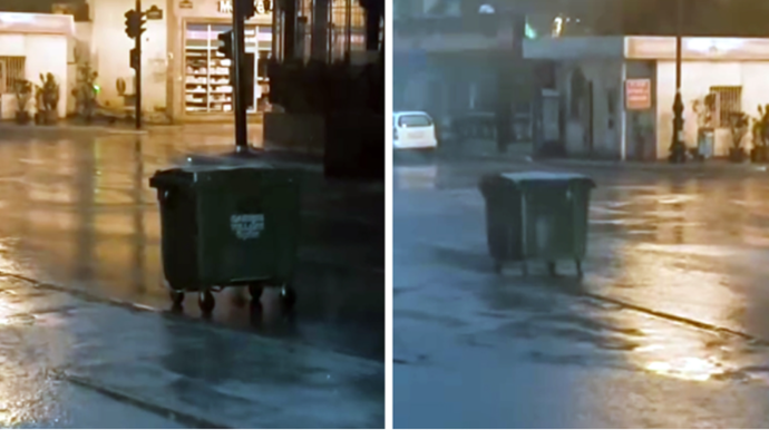 Bakıda zibil qutuları yolun ortasında "gəzintiyə çıxdı" - Yarıtmaz məmurlar...  – VİDEO 