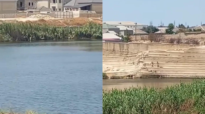 Ramana gölündə təhlükəli mənzərə: Uşaqlar çimir, tullantılar suya axıdılır – VİDEO 