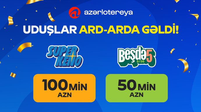 “Azərlotereya”nın tirajlı lotereya biletlərində ardıcıl 2 böyük uduş qazanılıb!
