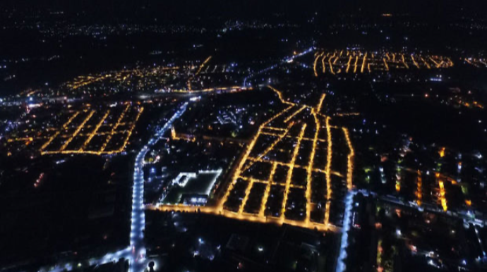 Gəncədə küçələrin işıqlandırılması ilə bağlı layihə icra olunur  - FOTO