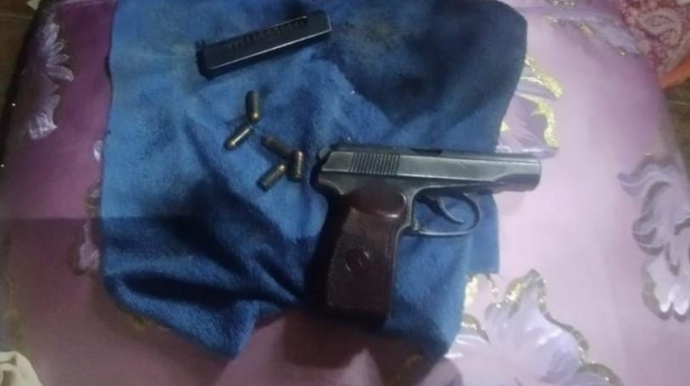 Beyləqan sakinindən tapança götürülüb  - FOTO