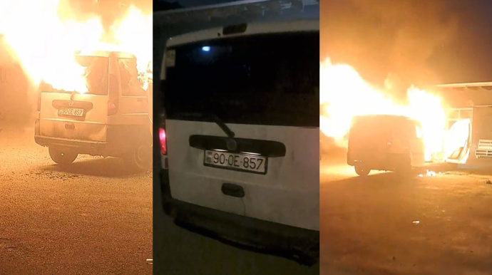 В Баку старший лейтенант запаса поджег свой автомобиль - ВИДЕО