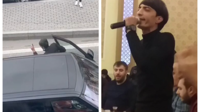 Balaəli "Range Rover"lə  avtobusun qabağını kəsdi  - VİDEO