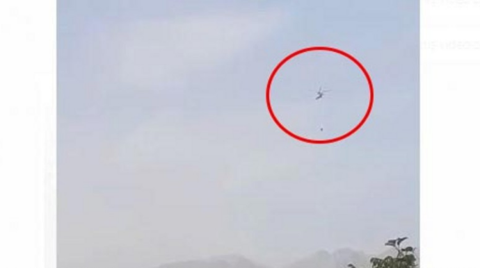 Oğuzda meşə yanğınının söndürülməsinə helikopter cəlb olunub  - FOTO