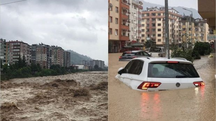 Türkiyənin Qara dəniz regionu təbii fəlakətə təslim oldu  - VİDEO
