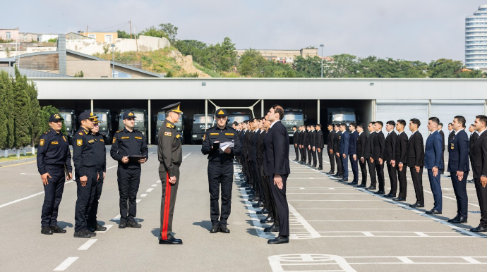 Vilayət Eyvazov sıra baxışı keçirdi; 19 müharibə iştirakçısı polisə qəbul olundu - FOTO - VİDEO