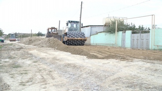 Salyanda 19 km uzunluğunda avtomobil yolu inşa olunur - VİDEO