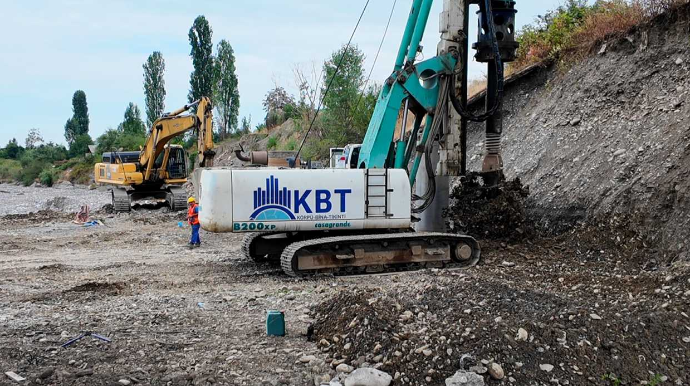 Qaraçay üzərində yeni körpü inşa olunur - FOTO - VİDEO