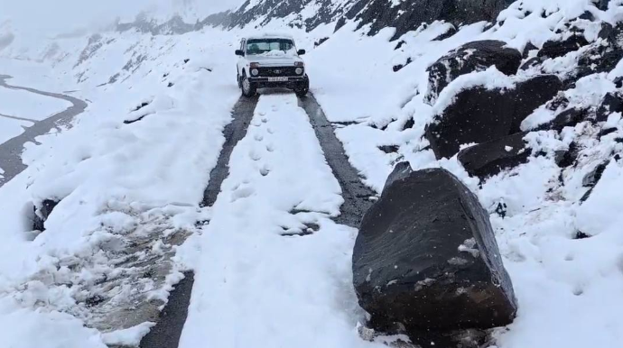 Quba-Xınalıq yolunun bu hissəsi bağlandı - VİDEO 