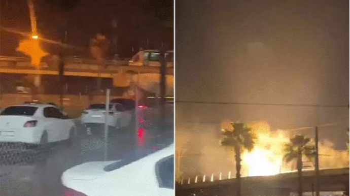 Tramvay xəttinə ildırım düşdü - VİDEO 