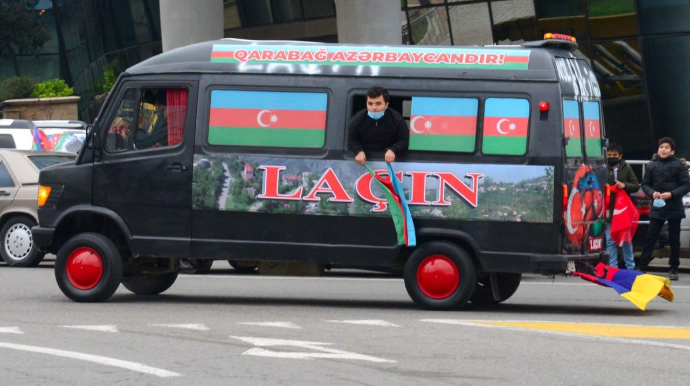 В Баку состоялся автопробег по случаю освобождения Лачына - ФОТО