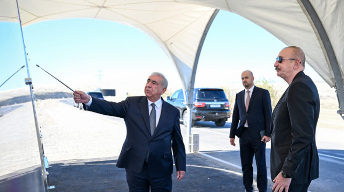 Prezident avtomobil yolunun açılışında - FOTOLAR