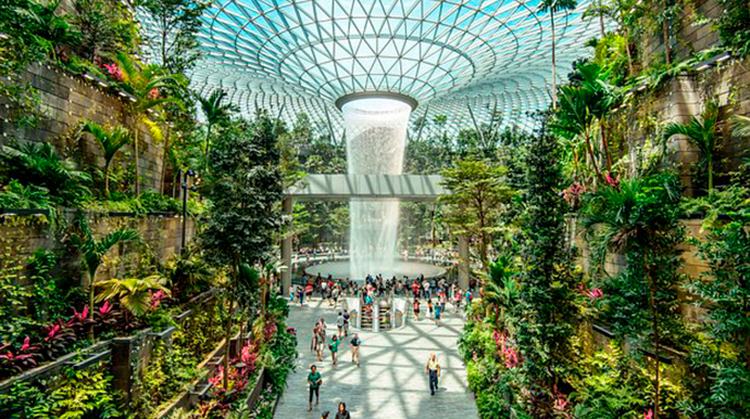 Qapalı şəlalə, cakuzi, kəpənək və bambuk bağları... - Dünyanın ən yaxşı aeroportu - FOTOLAR 