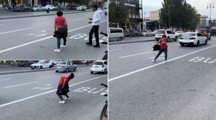 Yasamalda qadına mahnı qoşub avtobus zolağında oynatdılar - ANBAAN VİDEO 