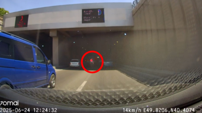 Sürücülərin diqqətinə! Bakıdakı bu tuneldə diqqətli olun, qəfil üstünüzə… - VİDEO 