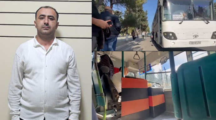 Sumqayıtda narkotik qəbul edərək avtobus sürən şəxs həbs olundu - 2 il, 30 gün - VİDEO 