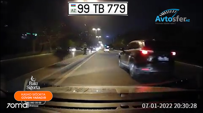 Bakıda "avtoşluq" edən sürücü görün nə etdi  - VİDEO