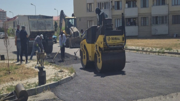 Bu ərazidə genişmiqyaslı asfaltlanma işləri həyata keçirilib - FOTO 