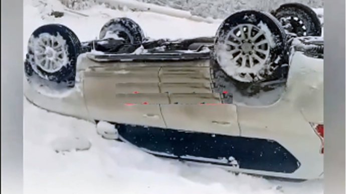 Şamaxıda “Prado” aşıb - VİDEO 