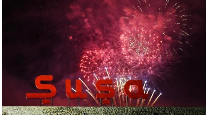 Şuşada atəşfəşanlıq oldu  - VİDEO