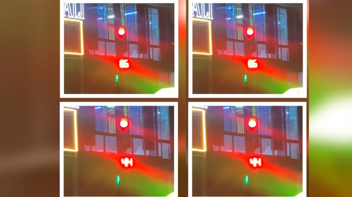 Неисправный светофор в Сумгайыте создал хаос на дорогах - ВИДЕО