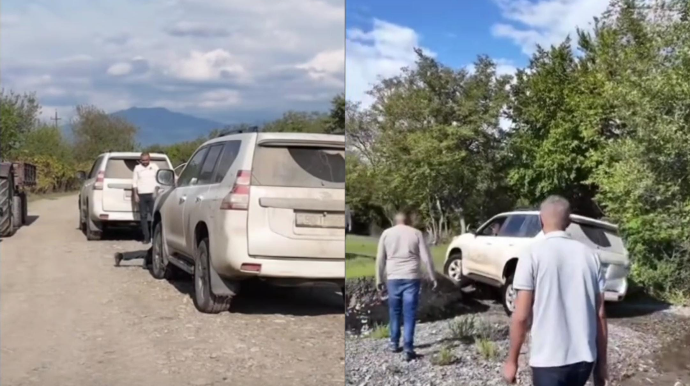 Ərəb turistlər kirayə götürdükləri maşınları Qubada belə dağıdır - VİDEO 