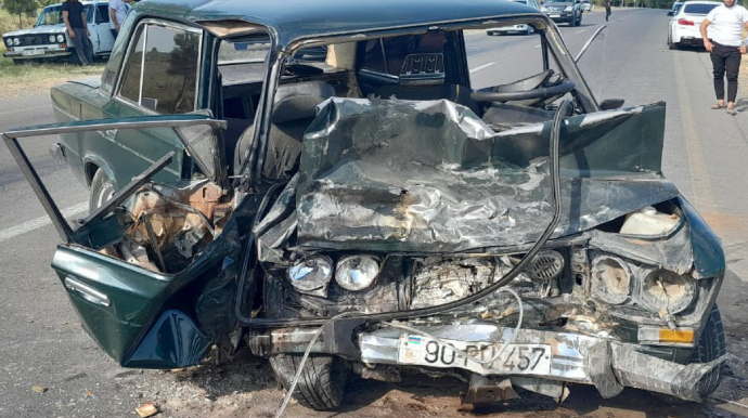 Tərtərdə iki avtomobil toqquşdu: ölən var   - FOTO