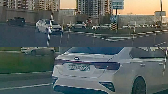 Bakıda sürücü kobud qayda pozdu  - Dairəyə əks istiqamətdən daxil oldu   - VİDEO