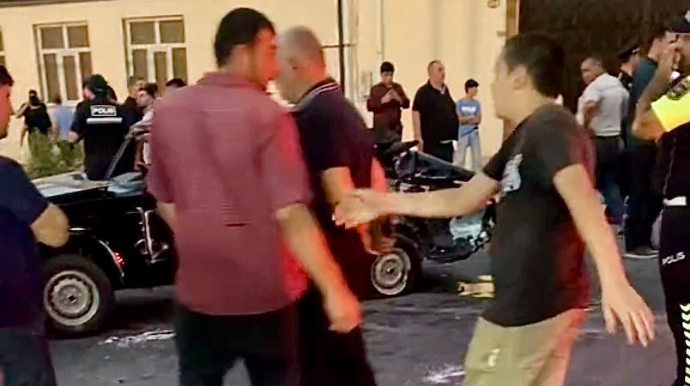 Şəmkirdə zəncirvari qəza: 6 maşın  bir-birinə girdi  - VİDEO