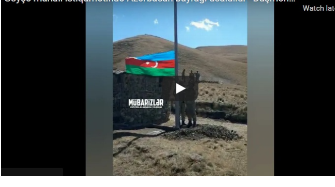 Göyçə mahalının qənşərində Azərbaycan bayrağı qaldırıldı - MÖHTƏŞƏM VİDEO 