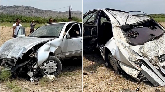 Sürətlə dərəyə düşən “Mercedes” əzik-əzik oldu; sürücünün vəziyyəti ağırdı   - VİDEO