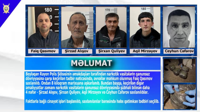 Beyləqanda saxlanılanlardan 9 kiloqram narkotik aşkarlandı - FOTO - VİDEO