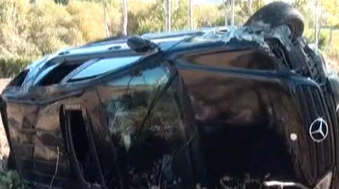 Şamaxıda maşın aşıb, sürücü xəsarət alıb