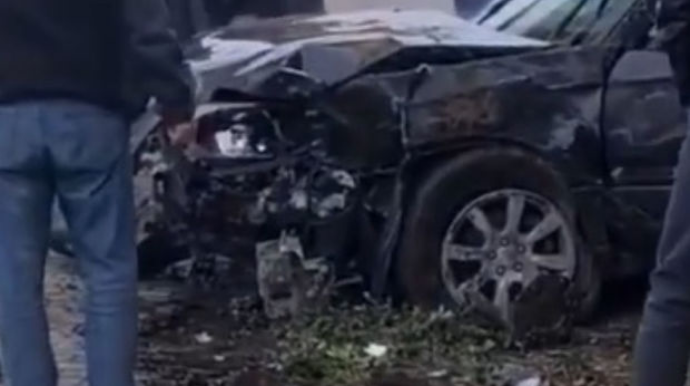 Bakıda ağır qəza:  Avtomobil piyada keçidinə çırpıldı - VİDEO 