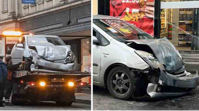 “Prius” 2 maşına və mağazaya dəydi, sonra isə avtobusa çırpıldı - VİDEO 