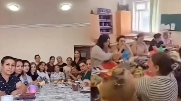 Müəllimlərin məktəbdə təşkil etdiyi yeyib-içmək məclisi ilə bağlı AÇIQLAMA - VİDEO