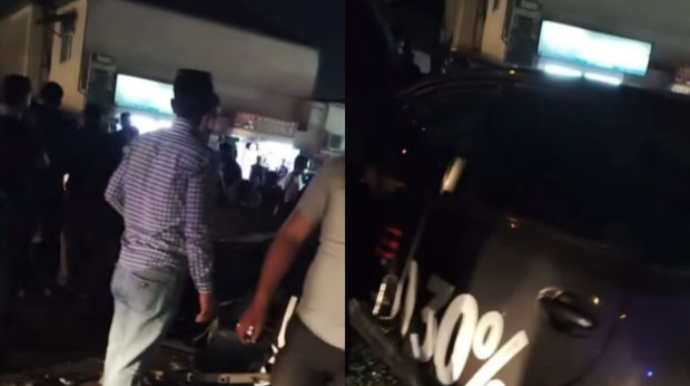 Bakıda “Prius” beton arakəsməyə çırpıldı - VİDEO 