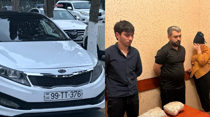 Bakıda kirayələdikləri avtomobillə narkotik daşıyan dəstə saxlanıldı - FOTO