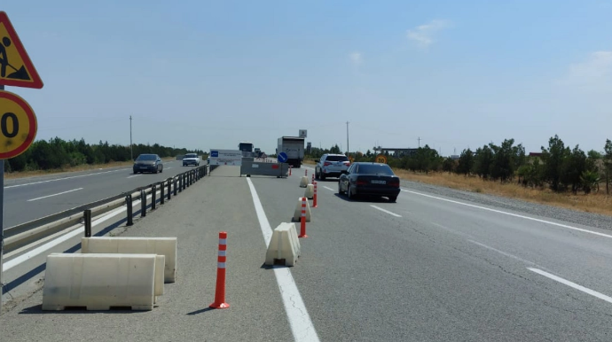 Bakı-Ələt-Hacıqabul avtomobil yolunda hərəkət qismən məhdudlaşdırıldı - FOTO