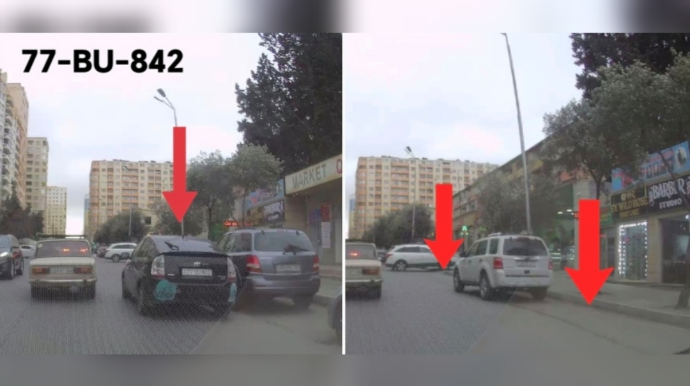 Özünü yolun "ağası" hesab edən sürücü hərəkət zolağını zəbt etdi - VİDEO