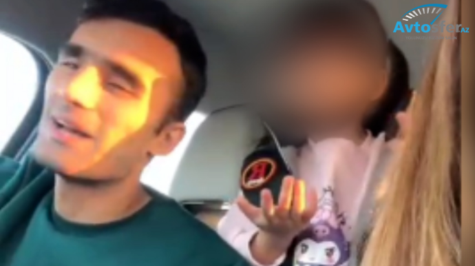 Bütün qaydaları eyni anda pozan sürücü övladını da təhlükəyə atıb “TikTok” çəkir - VİDEO