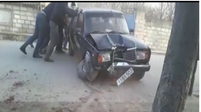 Beyləqanda avtomobil qaz xəttini zədələyib  - VİDEO