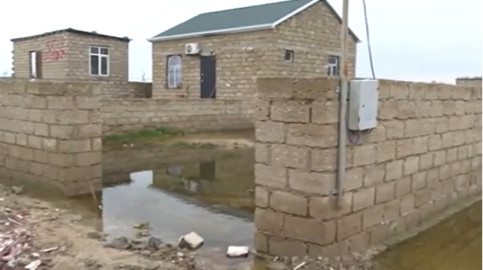 Bakının bu qəsəbəsində 2 aydır evləri su basır - VİDEO