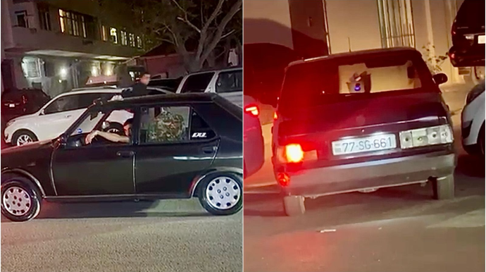 Bakıda uca səslə musiqi qoşan “Tofaş” sürücüsü videoya çəkildiyini görüb  baxın nə etdi - VİDEO 