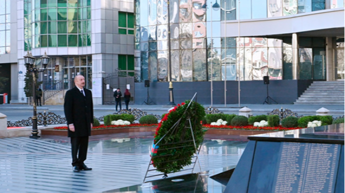 Prezident Xocalı abidəsini ziyarət etdi  - FOTO - YENİLƏNİB