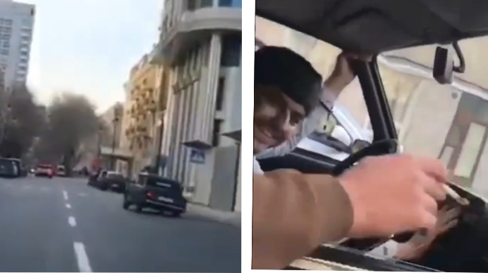 Bakı küçələrində avtoxuliqanlıq edən sürücü - 90 XJ 443 - VİDEO