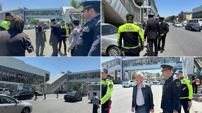 Yol polisi keçiddən keçməyən piyadaları saxladı, "eskalator işləmir" dedilər - VİDEO   