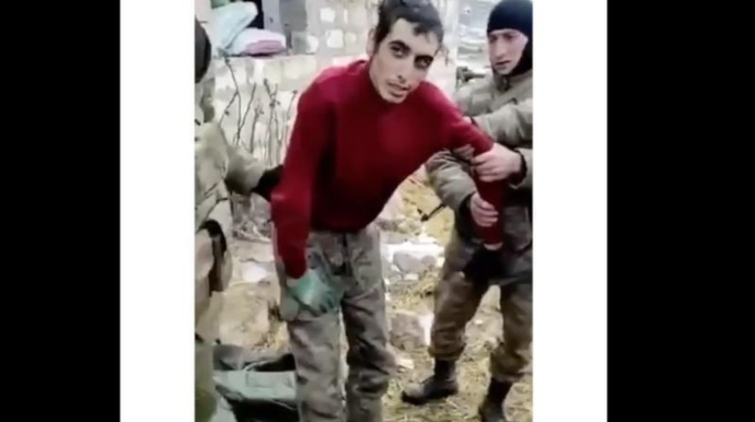 Hadrutda Azərbaycan əsgərləri tərəfindən əsir götürülən ermənilərin VİDEO su