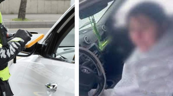 Sərxoş halda tutulan qadın sürücü yol polislərinə qarğış etdi - VİDEO 