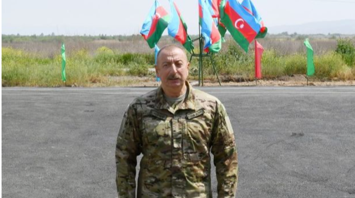 Prezident İlham Əliyev Füzuli şəhərində idman kompleksinin təməlini qoyub 